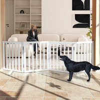 Clôture pliable pour animaux de compagnie de haute qualité, design rétractable en bois, clôture de sécurité pour chats et chiens