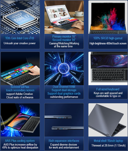 Portátil portátil Barata de doble pantalla, doble Monitor, CPU táctil Intel Core, portátil de 16 pulgadas I7, 16GB de RAM, 1TB, Ssd, Murah, portátil para juegos - Product Image 5