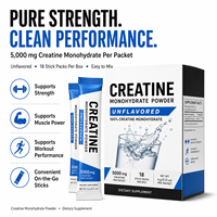 Créatine monohydrate en poudre testée en laboratoire, 5g par sachet, pure, sans arôme, complément alimentaire pour soutenir l'énergie musculaire des adultes, 18 sachets, marque privée
