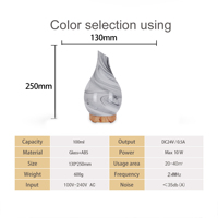 Diffuseur d'huiles essentielles à brume fraîche, humidificateur portable en verre avec une capacité de 150 ml et 7 couleurs LED pour la maison, l'hôtel et le bureau