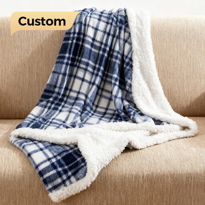 Chăn nỉ Sherpa chất lượng cao, in kỹ thuật số, màu sắc tùy chỉnh, logo riêng, xuất xứ nhà máy, dùng cho mùa đông - Product Image 1