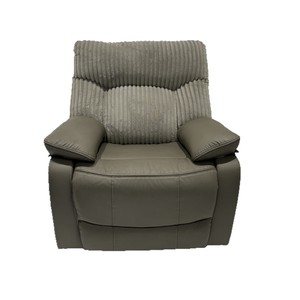 Sillón de masaje color camel, reclinable, con función de masaje eléctrico y calefacción, diseño sin rieles, se conecta a la corriente. - Product Image 1