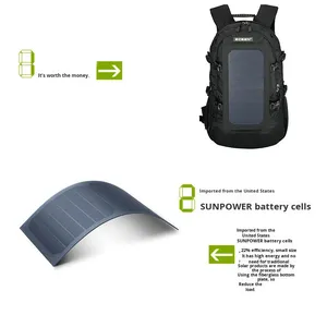 Outdoor Sports Solar <b>Backpack</b> for Men & Women Factory Sales for Travel & Mountaineering Hiking With Charging Feature ECE-602 Sol - Product Image 4