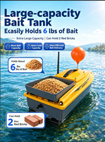 Bateau à appâts télécommandé 12V sans balais avec GPS, anti-chute, haute vitesse, et sonar de détection de poissons