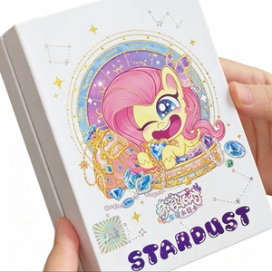 Boîte à cartes rigide personnalisée avec couvercle et fond, boîte de rangement pour cartes à collectionner <span class=keywords><strong>My</strong></span> <span class=keywords><strong>Little</strong></span> Pony, boîte d'emballage pour cartes de jeu TCG avec insert doré - Product Image 1