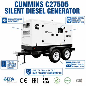 เครื่องกำเนิดไฟฟ้าดีเซลสำหรับใช้ในครัวเรือนขนาด 10KW 16KW 20KW 30KW สำหรับสำรองไฟ ใช้เครื่องยนต์ Weichai YTO Cummins Perkins Yuchai ได้รับมาตรฐาน EAC EPA CE ISO UKCA ROHS - Product Image 1