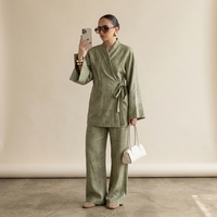 Nouvelle Collection : Ensemble Deux Pièces Tendance Décontracté et Ample avec Pantalon Long pour Femme Musulmane – Matière Douce et Respirante