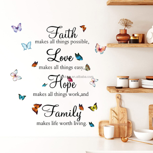 Proverbes étrangers Slogan inspirant papillon fleur Stickers muraux Studio porche décoration papier peint autocollants auto-adhésifs - Product Image 6