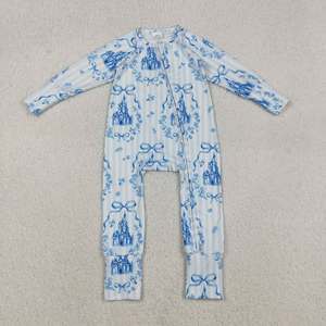 En stock Robe d'été sans manches à imprimés fleurs bleues et nœuds château pour fille, vêtements de yoga - Product Image 5