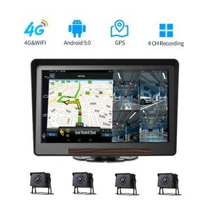 10 אינץ 4G אנדרואיד 9.0 משאית DVR צג WIFI מצלמה דאש Rearview מצלמת 4 ערוץ וידאו מקליט רכב עבור רכב אוטובוס חניה