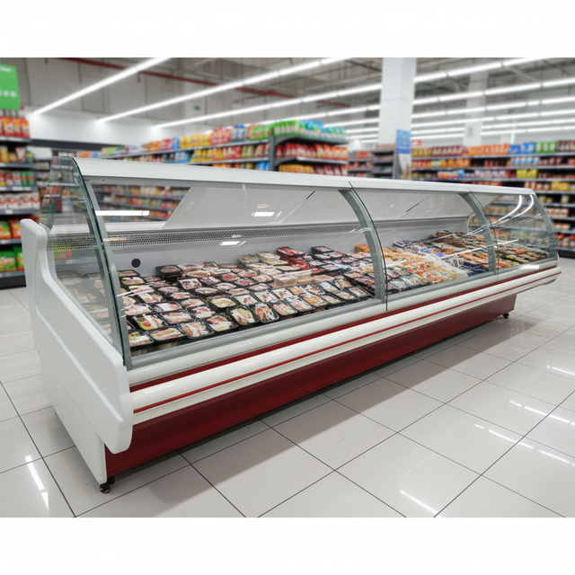Commercial Service Cabinet Meat Display Freezer Supermarket Refrigerator Deli Meat Chiller Showcase