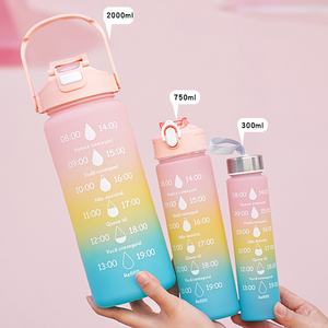 Bouteille d'eau de sport <span class=keywords><strong>2</strong></span> <span class=keywords><strong>litres</strong></span> en plastique motivante 3 en 1 avec Time Maker - Product Image 3