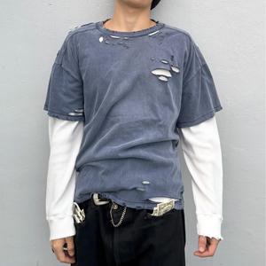 <span class=keywords><strong>T</strong></span>-<span class=keywords><strong>Shirt</strong></span> Personalizzata da <span class=keywords><strong>Uomo</strong></span> Hip Hop Vintage Effetto Acid Wash 100% Cotone Waffle 240 Grammi <span class=keywords><strong>Manica</strong></span> <span class=keywords><strong>Lunga</strong></span> Oversize Sbiadita dal Sole - Product Image 3