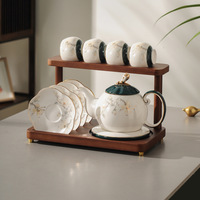 Service à thé en céramique chinoise moderne, durable, résistant à la chaleur, élégant, pour le thé de l'après-midi, théière et tasses, coffret cadeau, vaisselle pour le salon