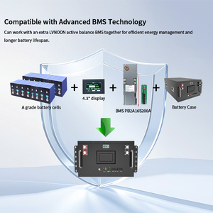 Lvnoon 51.2V 280ah 314Ah 15kwh Bateria Caso OEM Fácil Instalação DIY kit, com inteligente jkbms 16S1P bateria caixa LiFePO4 bateria - Product Image 6
