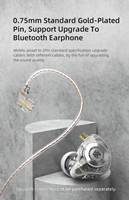 KZ EDX Pro Moniteur Intra-Auriculaire Filaire et Sans Fil Écouteurs IEM Hi-Fi pour Musiciens et Audiophiles, Détachable 2 Broches, Casque Bluetooth
