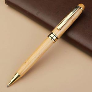 Ready Stock <b>Creative</b> Retro Bamboo Wood & Rotating Metal Ballpoint Pen Signature Promotional Pen for Advertising <b>Gift</b> - Product Image 4