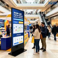 Pantalla Digital de 65 Pulgadas HRAY con Vista Completa de 178°, Altavoces Dobles para Centro Comercial, Zona de Actividades, Compatible con OEM y ODM