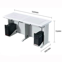 Bureau de salle de classe multimédia Table de moniteur LCD rabattable pour écran retourné Bureau d'ordinateur caché à vendre