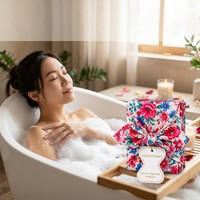 Savon Artisanal Parfumé à la Rose 200g, Emballage Cadeau en Soie avec Nœud, Mousse Riche et Crémeuse Hydratante, Personnalisation OEM ODM