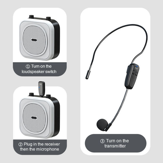 Long Range Wireless Microphone for Fitness Omni-Directional Lavalier and Handheld Headset Speakers