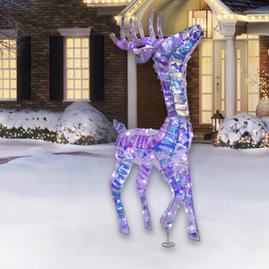 Moderno 80CM Interior Exterior Navidad Decoración Lridescent Deer Cool White LED Cobre Alambre Luz Fábrica para el hogar Patio Fiesta de vacaciones - Product Image 6