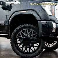 Velg Roda Ganda LSGZL 6 8 10 Lubang, Dipoles Hitam, Untuk Truk Ford F250, F2500, 3500, F-350, Ukuran 22 24 26 28 30x8.25 Inch