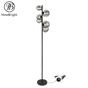 Lampadaire en <span class=keywords><strong>verre</strong></span> gris moderne de conception postmoderne nordique pour la chambre et la salle <span class=keywords><strong>à</strong></span> manger Table de chevet AC incluse - Product Image 2