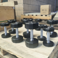 Ensemble d'haltères en uréthane commercial CPU, haltères de 5 à 140 lb (2,5 à 70 kg), fabrication directe en usine, logo personnalisé OEM, fabricant d'équipements de musculation