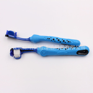 3 Head Nylon Bristles <b>Pet</b> Toothbrush Soft Rubber Handle Manual Cleaning For <b>Pets</b> - Product Image 1