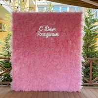 Toile de fond en tulle à volants, voile en gaze de soie, toile de fond en tissu rose, rideau mural en fil de fleurs pour décoration de mariage