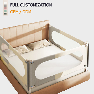 Barrière <span class=keywords><strong>de</strong></span> sécurité réglable pour <span class=keywords><strong>lit</strong></span> bébé, directement <span class=keywords><strong>de</strong></span> l'usine OEM, en tissu Oxford, barrière anti-chute en métal pour tout-petits, certifiée CE, installation facile - Product Image 3