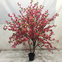 Pohon Bonsai Kain Bunga Sakura Jepang Buatan Warna Pink untuk Dekorasi