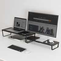 Support d'ordinateur portable ergonomique réglable à double couche en aluminium flexible avec support d'écran en bois Bureaux d'ordinateur