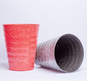 Modern Minimalist PP <b>Planters</b> Black Speckled Outdoor Flower Pots for Garden Green Plants <b>Large</b> Size - Product Image 2