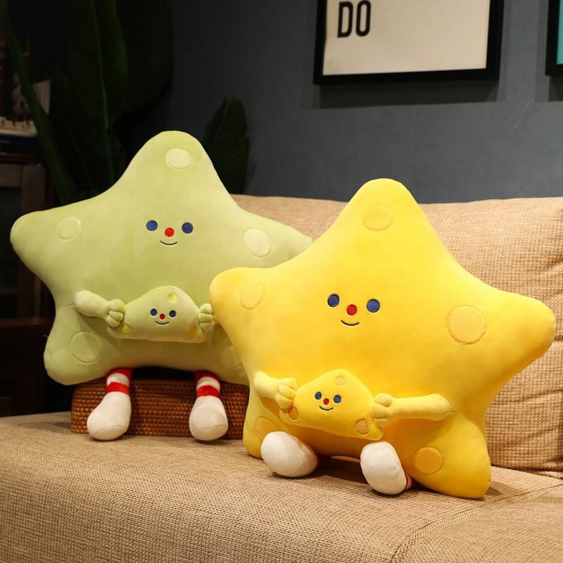Cute Star Shaped Plush Pillow Cushion - Cheese Five-Pointed Star
