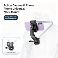 Support de caméra d'action pour téléphone en forme de U, réglable à 360°, pour vue à la première personne, compatible avec les smartphones et les caméras d'action