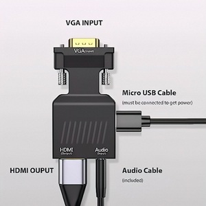 Adaptador Convertidor VGA Macho a HDMI Hembra con Audio, Cable de Video HD 1080P para PC, Laptop, DVD a Monitor HDTV - Product Image 3