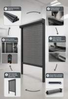 Persianas enrollables motorizadas con certificación CE para exteriores, resistentes al viento, con tela opaca impermeable para gazebo y patio.