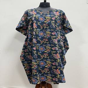 Vestido Kaftan de Algodón de Primera Calidad con Estampado Floral Hecho a Mano, Falda Bikini, Corte Regular, 1 Pieza, Precio al por Mayor para Primavera - Product Image 1