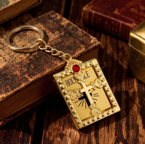 Llavero <span class=keywords><strong>de</strong></span> Metal Vintage con Cruz y Mini Biblia, Colgante Religioso Cristiano, Regalo para Amigos, Venta al por Mayor en Stock - Product Image 2