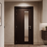 Porte intérieure en verre WPC avec verre trempé, étanche, pour chambre moderne, salle de bain, villa, salon, balcon, cloison
