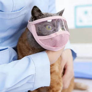 Masker Mata Hewan Peliharaan Plastik Transparan Penutup Wajah Kucing Anti Gigit dan Jilat Bernapas Tersedia Pengiriman Langsung - Product Image 1