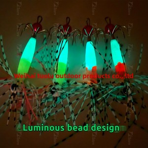 Nuevo señuelo luminoso de acero inoxidable con borlas y anzuelo de pulpo para pesca en mar, barco, sombrilla, cebo artificial de agua salada, 4 piezas - Product Image 6