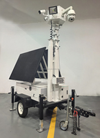 Caméra PTZ extérieure à énergie solaire, tour de surveillance mobile CCTV pour la surveillance à distance des chantiers