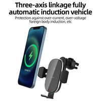 Support de charge sans fil magnétique 15W pour iPhone 15 14 13 12 Pro Max Chargeur de voiture à induction automatique à trois axes 9V/2A électrique
