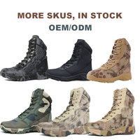 Bottes tactiques de camouflage pour la chasse, à lacets et fermeture éclair, doublure en maille respirante, semelle extérieure en caoutchouc, toutes saisons