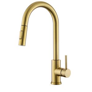 Brushed Gold <strong>Sprayer</strong> <strong>Faucet</strong> SUS 304 Stainless Steel <strong>Faucet</strong> With Hose Pull Down <strong>Utility</strong> Sink <strong>Faucet</strong> for Kitchen - Product Image 1
