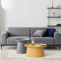 Prix de Gros Direct Usine Ensemble de Tables Basses Roulantes Rondes en Plastique, Petites Tables d'Appoint et Tables Centrales pour Salon Moderne