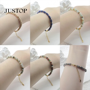 Venta al por mayor de diamantes de imitación de cristal personalizado turquesa pulsera de cuentas de oro de acero inoxidable cadena de moda regalo de boda joyería para mujeres - Product Image 6